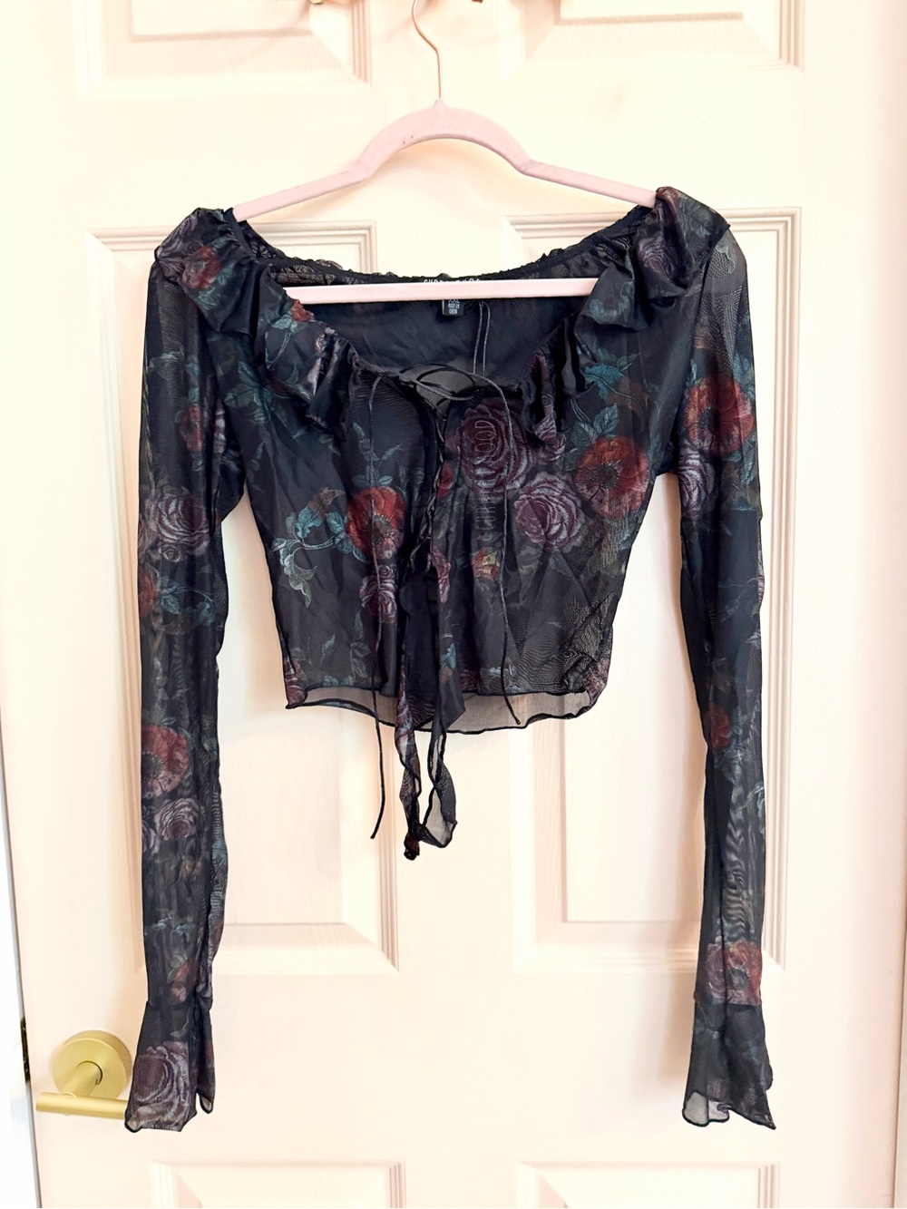 NWT sheer floral current mood top